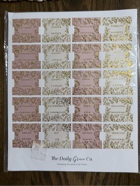 Diva Rose Gold and White Bible Book Tabs